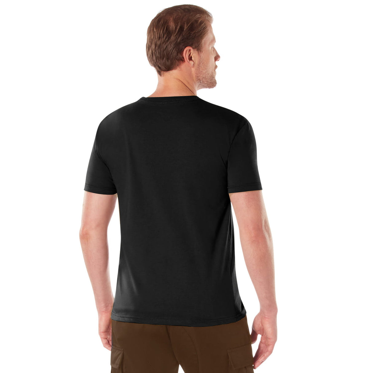 Black Athletic Fit Crew Neck Military T-Shirt