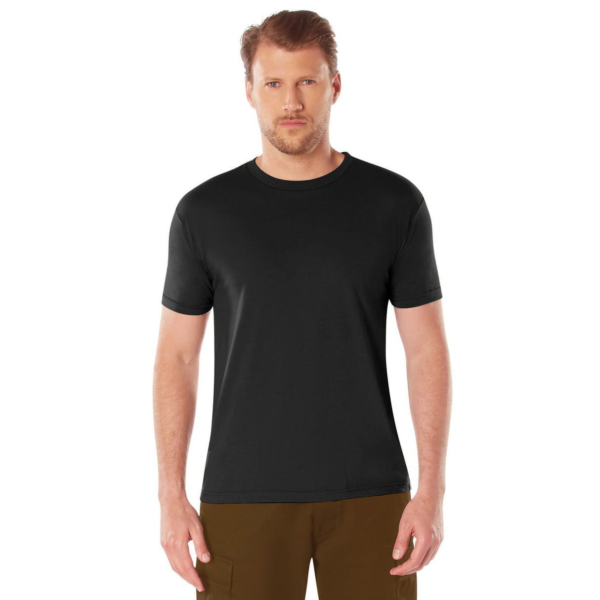 Black Athletic Fit Crew Neck Military T-Shirt