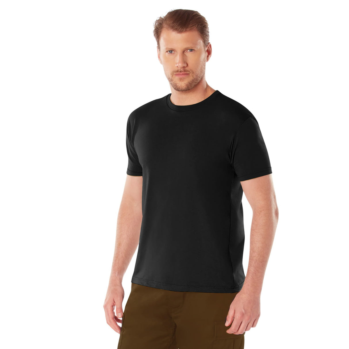 Black Athletic Fit Crew Neck Military T-Shirt