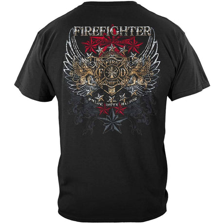 Elite Breed Pride, Duty, Honor Firefighter T-Shirt - Black