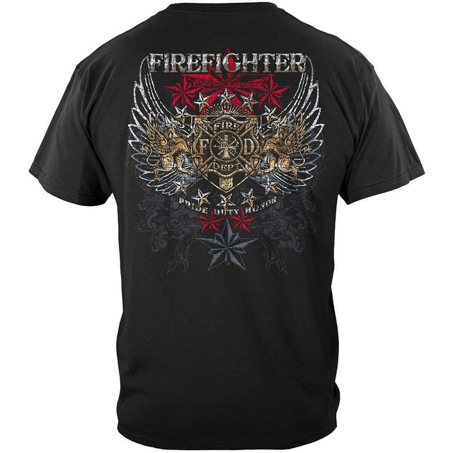 Elite Breed Pride, Duty, Honor Firefighter T-Shirt - Black