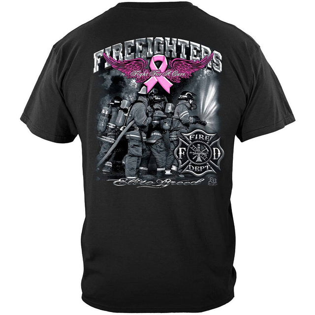 Elite Breed Fight Breast Cancer Firefighter T-Shirt - Black