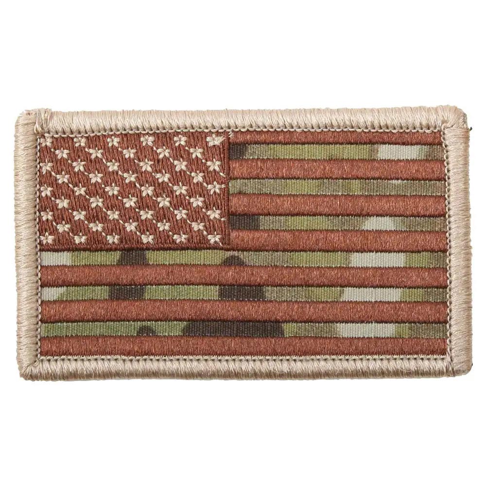 Multicam American Flag Hook and Loop Patch