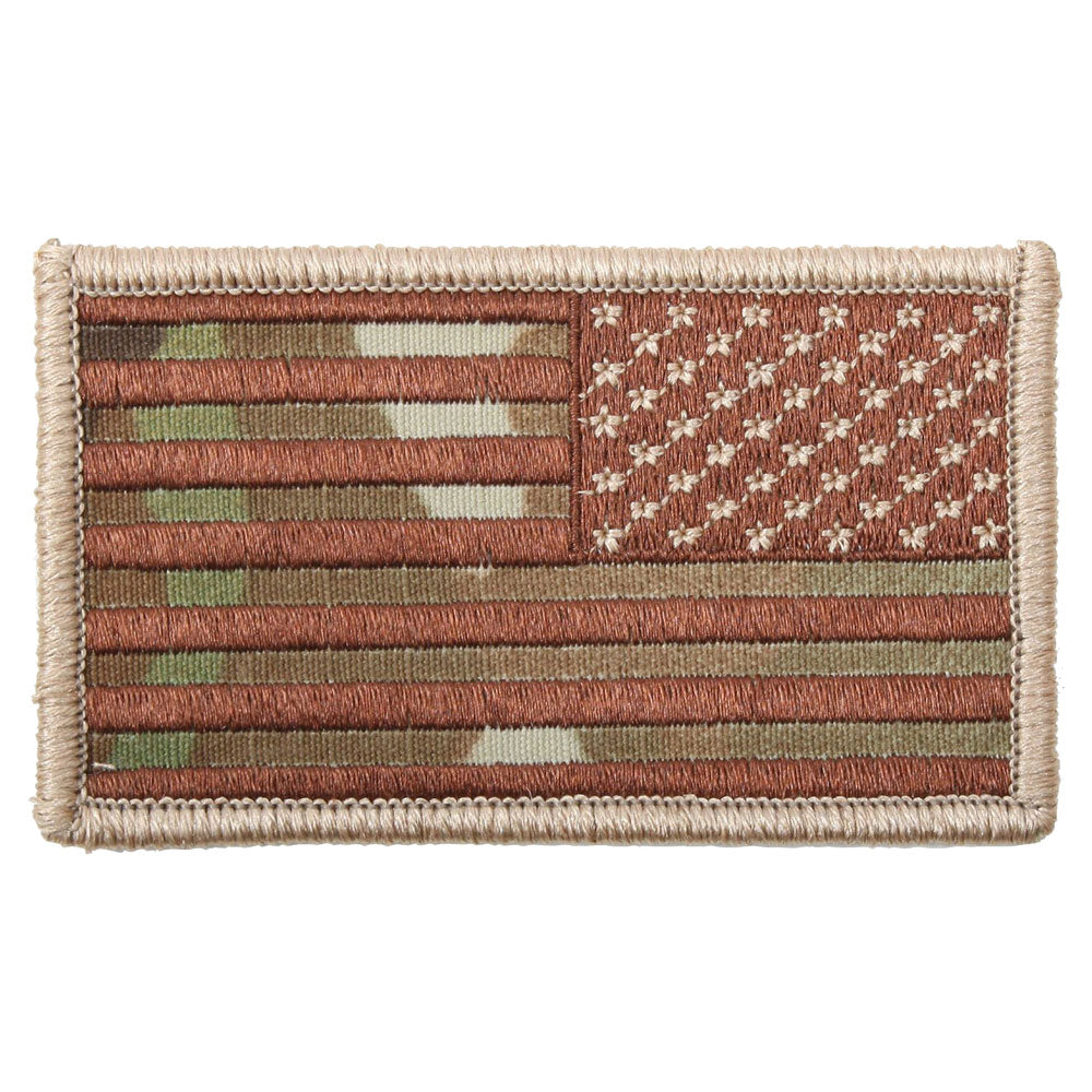 Multicam American Flag Hook and Loop Patch