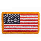 American Flag Full Color with Fastener Army Patch with Gold Border 2 x 3.25 inch