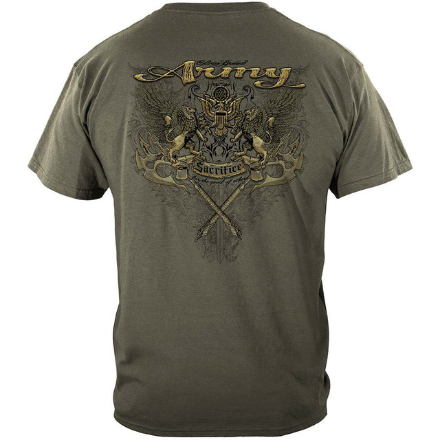 Elite Breed Army Crest and Lions Army T-Shirt - Military Green