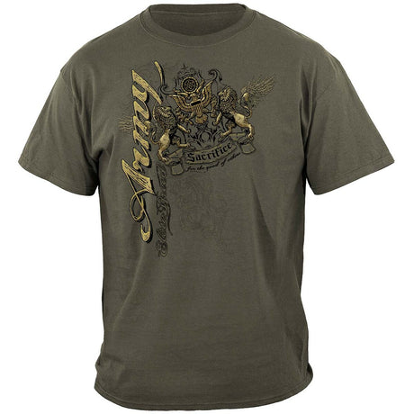 Elite Breed Army Crest and Lions Army T-Shirt - Military Green