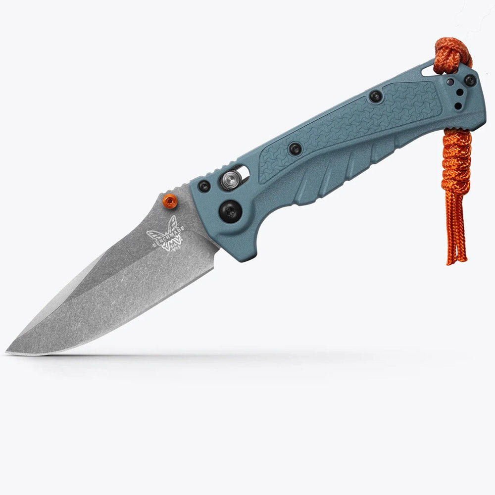 Benchmade Mini Adira 18065 Axis Lock Folding Knife with 3.2 inch CPM MagnaCut Blade and Depth Blue Grivory Handle