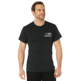 Honor and Respect Thin Blue Line Flag Black T-Shirt
