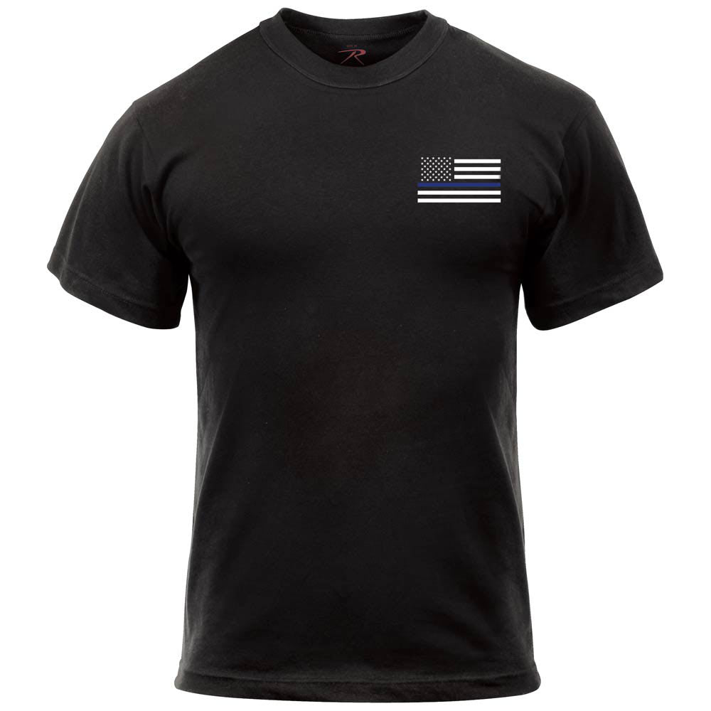 Honor and Respect Thin Blue Line Flag Black T-Shirt