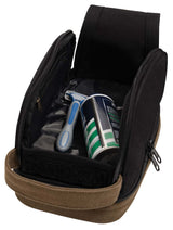 Two-Tone Dual-Compartment Canvas Dopp Kit