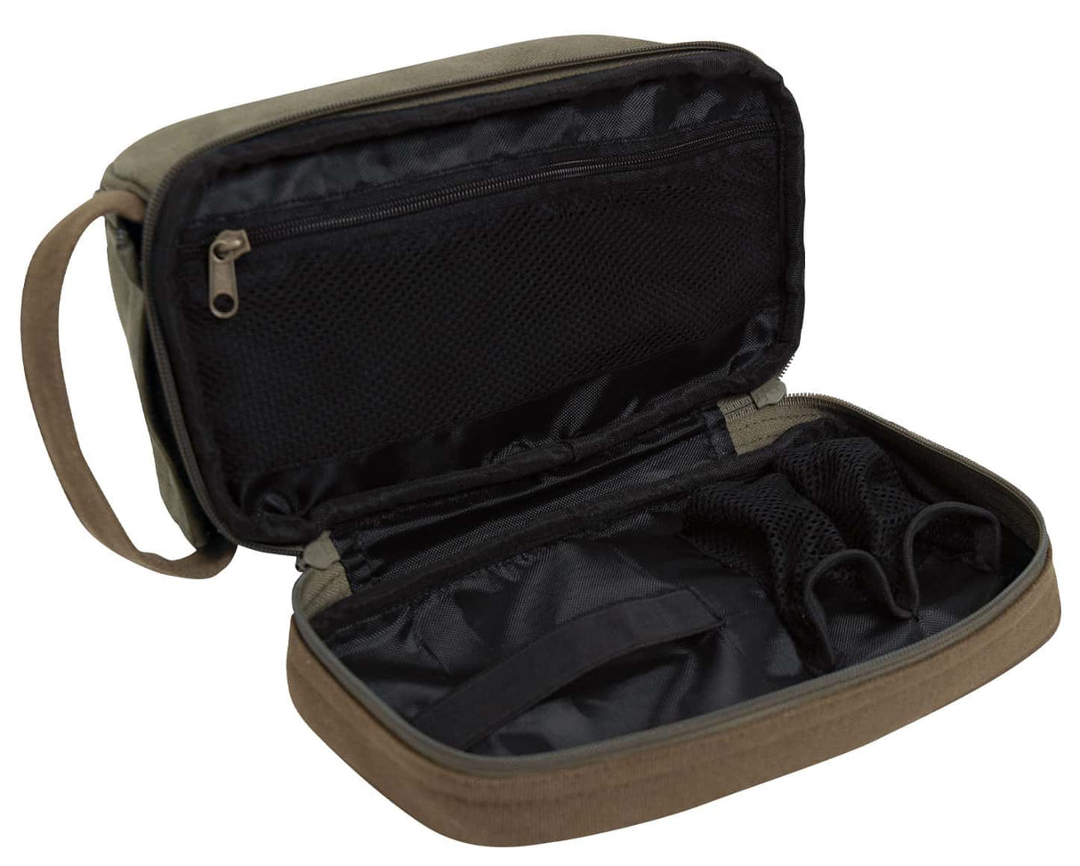 Two-Tone Dual-Compartment Canvas Dopp Kit
