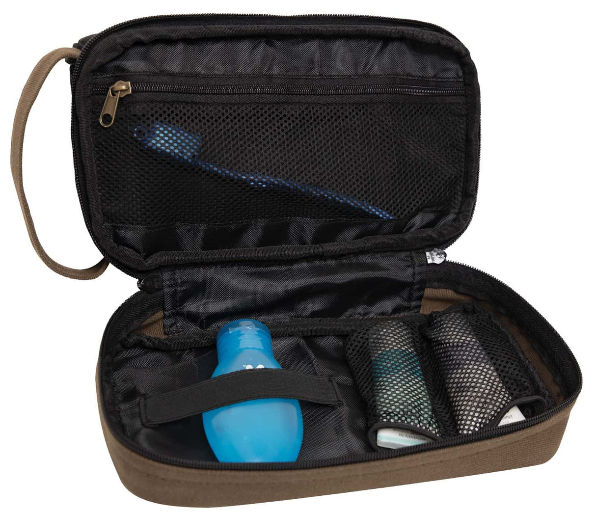 Two-Tone Dual-Compartment Canvas Dopp Kit