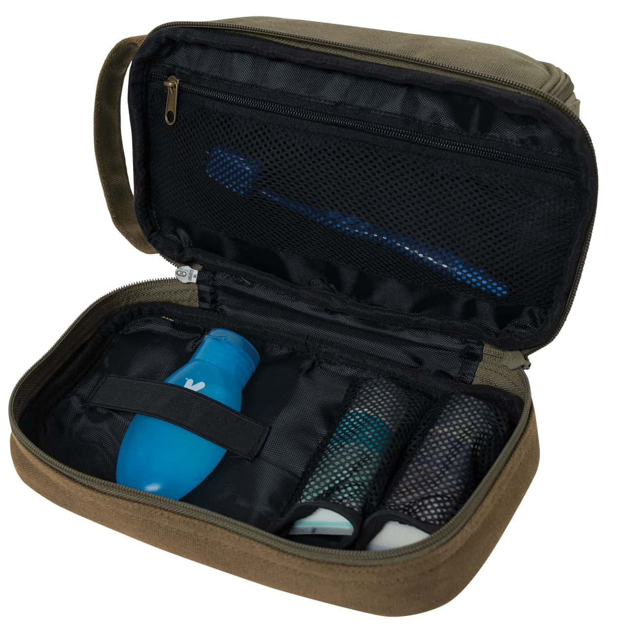 Two-Tone Dual-Compartment Canvas Dopp Kit