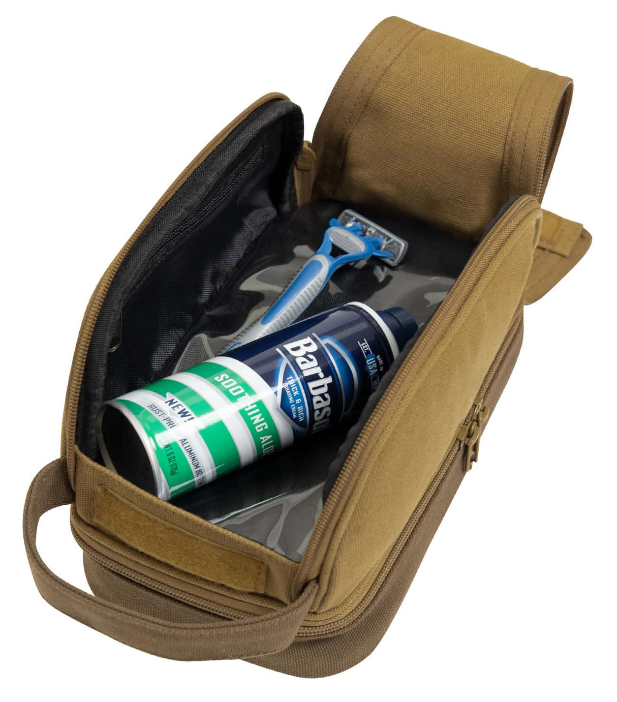 Two-Tone Dual-Compartment Canvas Dopp Kit