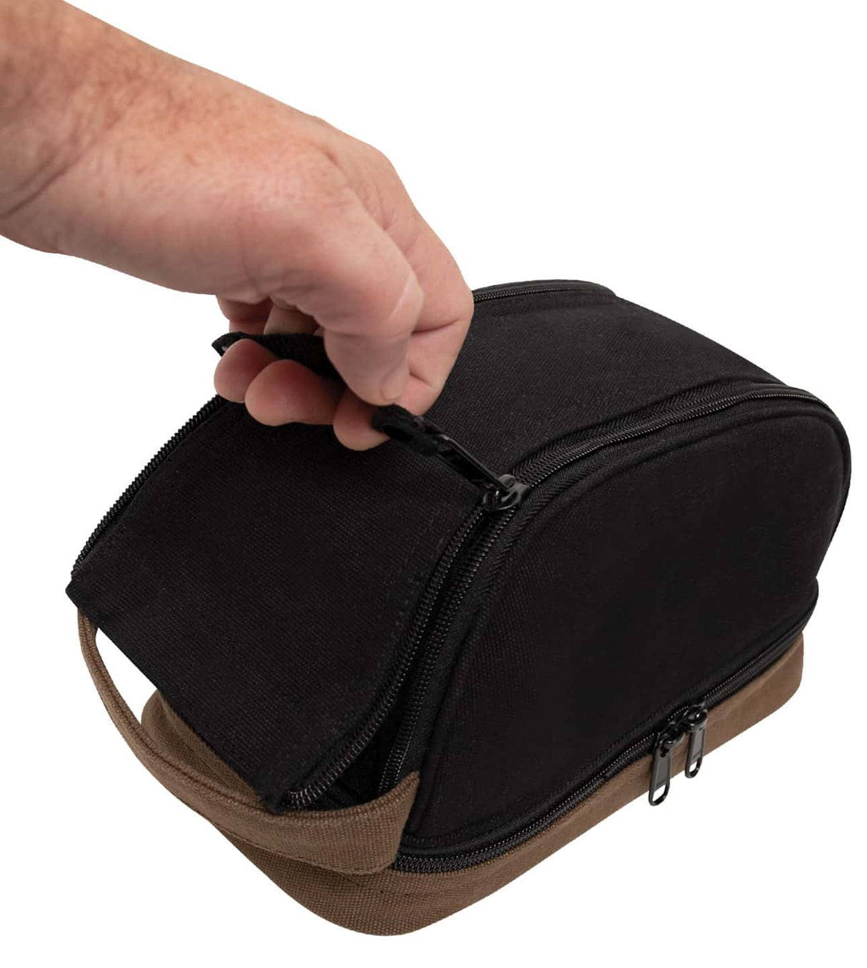 Two-Tone Dual-Compartment Canvas Dopp Kit