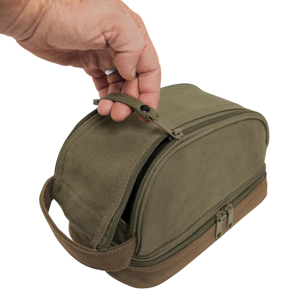 Two-Tone Dual-Compartment Canvas Dopp Kit