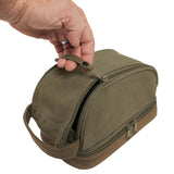 Two-Tone Dual-Compartment Canvas Dopp Kit