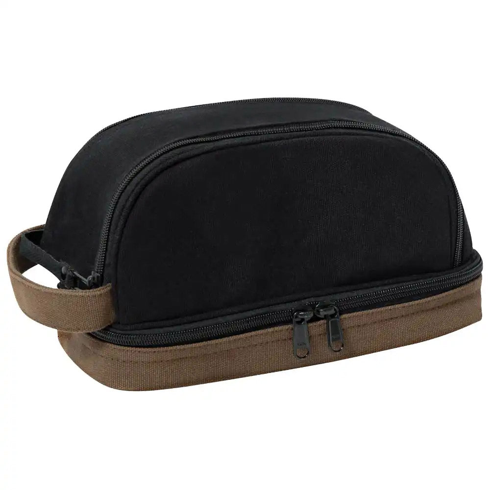 Two-Tone Dual-Compartment Canvas Dopp Kit