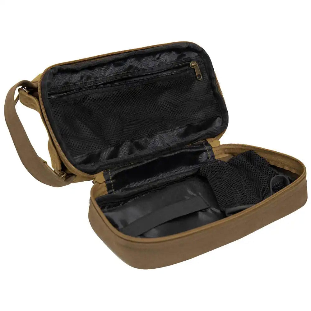 Two-Tone Dual-Compartment Canvas Dopp Kit