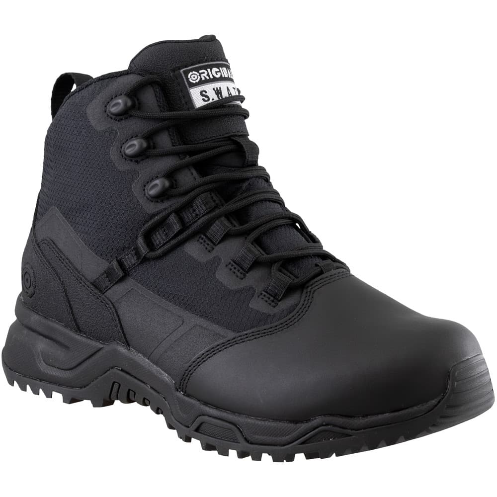 Original S.W.A.T. Alpha Fury 2.0  6-inch Polishable Toe Side-Zip Men's Black Tactical Boot