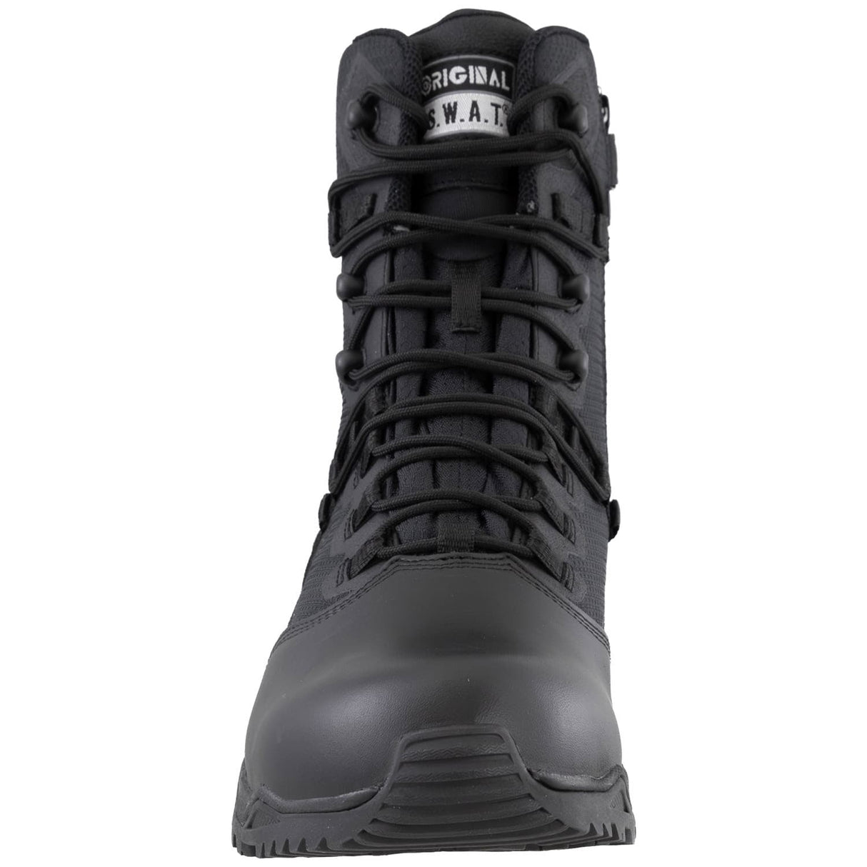 Original S.W.A.T. Alpha Fury 2.0 8-inch Polishable Toe Side-Zip Waterproof Men's Black Tactical Boot