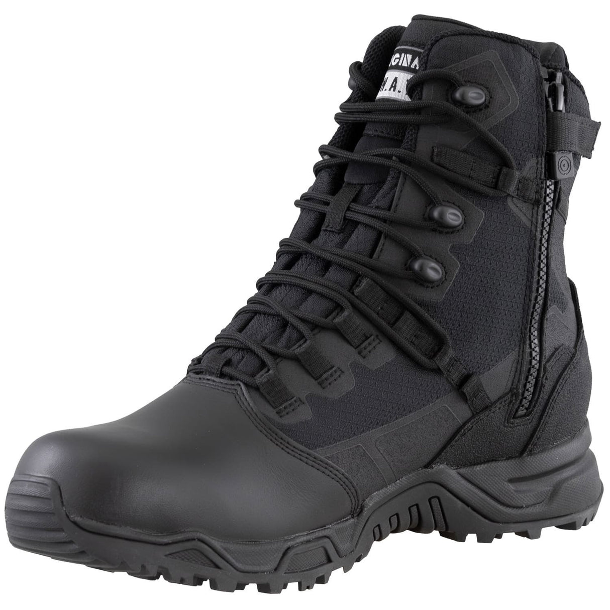 Original S.W.A.T. Alpha Fury 2.0 8-inch Polishable Toe Side-Zip Waterproof Men's Black Tactical Boot