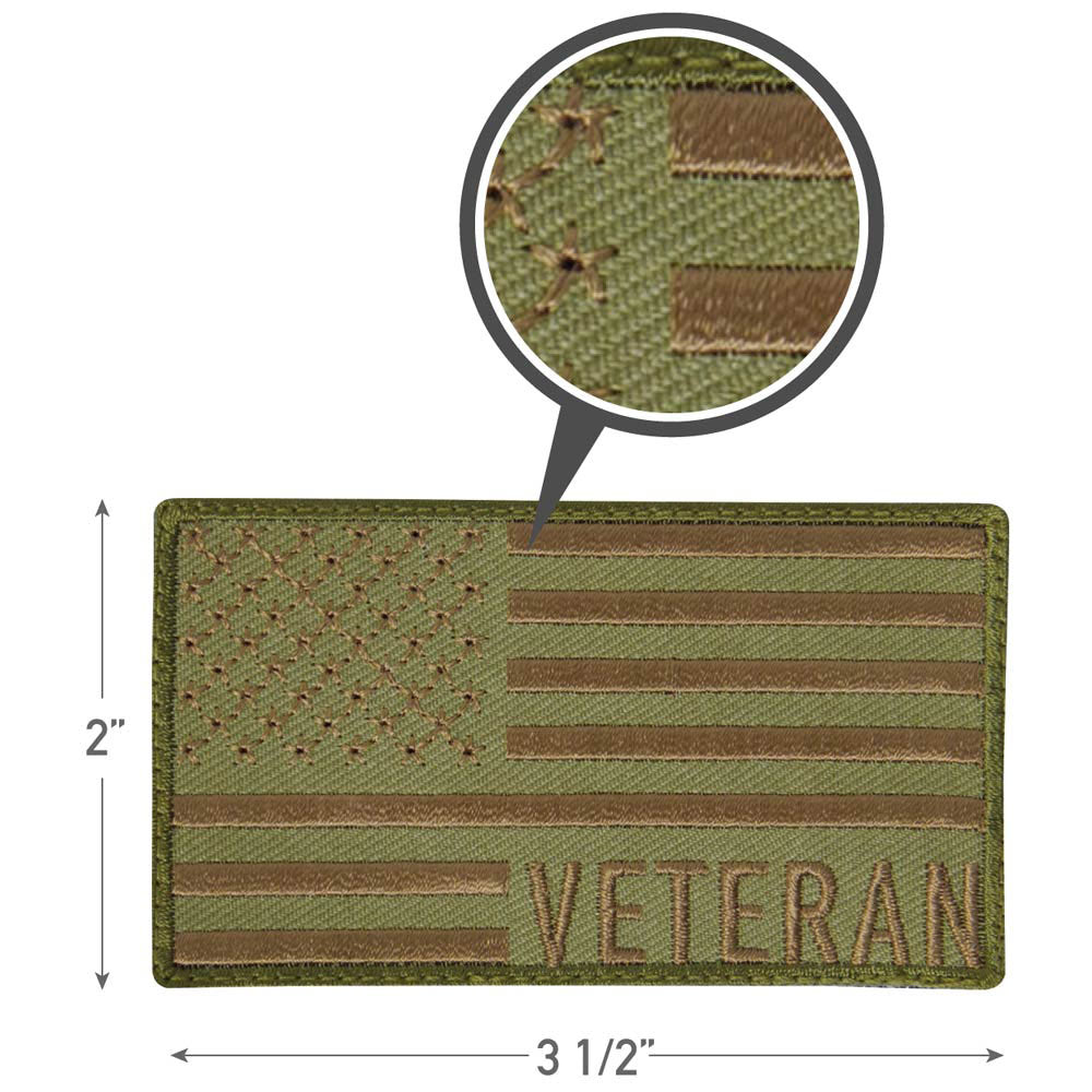 Coyote Veteran US Flag Hook and Loop Morale Patch