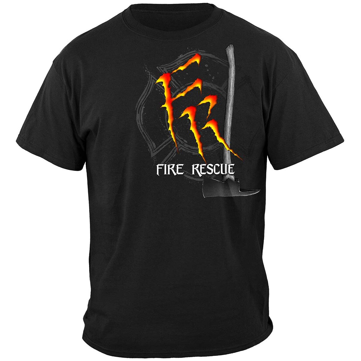 Monster Claws Fire Rescue Firefighters T-Shirt - Black