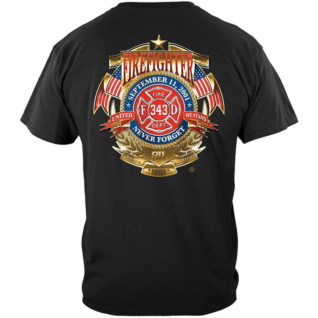 Badge of Honor 9-11 Firefighters T-Shirt - Black