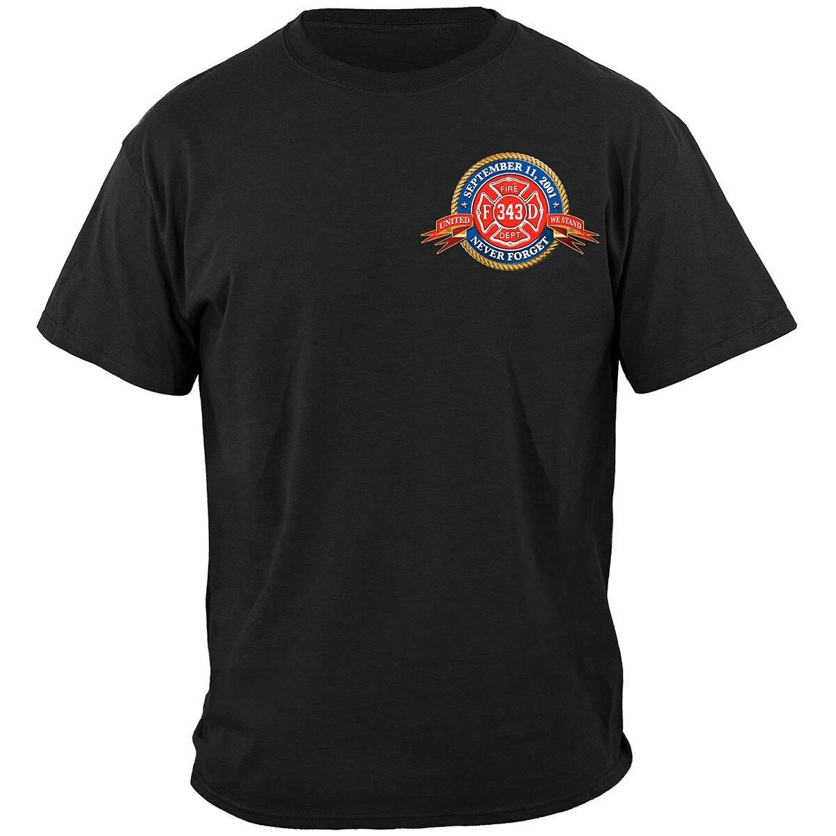 Badge of Honor 9-11 Firefighters T-Shirt - Black