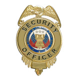 Round Security Officer Badge with US Flags & Eagle