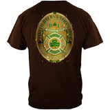 Ireland's Bravest Extra Stout Firefighters Brown T-Shirt
