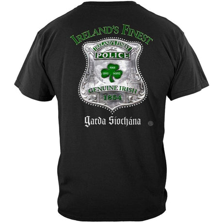 Ireland's Finest Genuine Irish Police Black T-Shirt