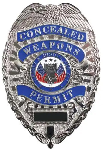 Deluxe Silver Concealed Weapons Permit Badge