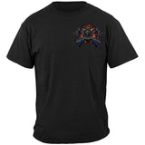 Flaming Eagle Volunteer Firefighter T-Shirt - Black