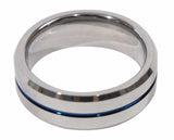 Thin Blue Line Police 8mm Tungsten Ring