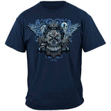 Semper Paratus Skull and Wings EMS T-Shirt - Navy