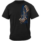 Scales of Justice Full Front and Back Police T-Shirt - Black