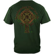 Irish Heritage Gold Cross Firefighter T-Shirt - Hunter Green