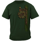 Irish Heritage Gold Cross EMS T-Shirt - Hunter Green