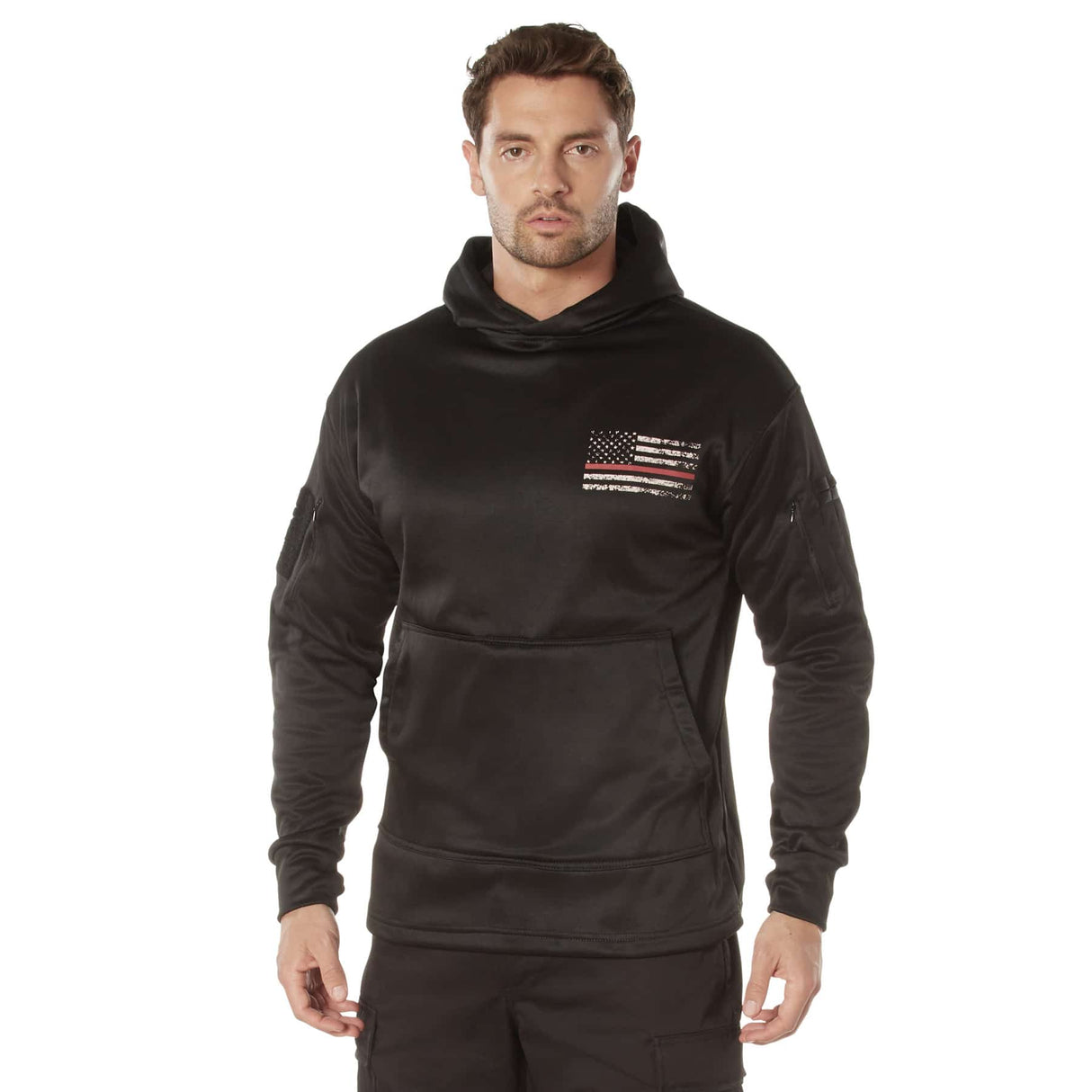 Thin Red Line Flag Concealed Carry Hooded Sweatshirt