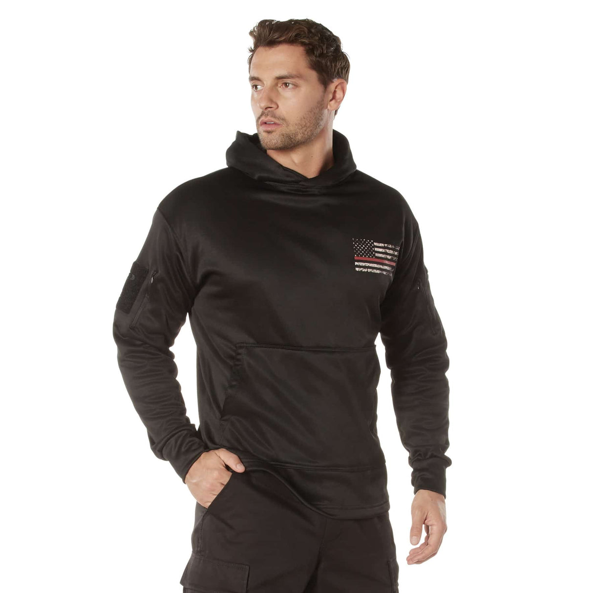 Thin Red Line Flag Concealed Carry Hooded Sweatshirt