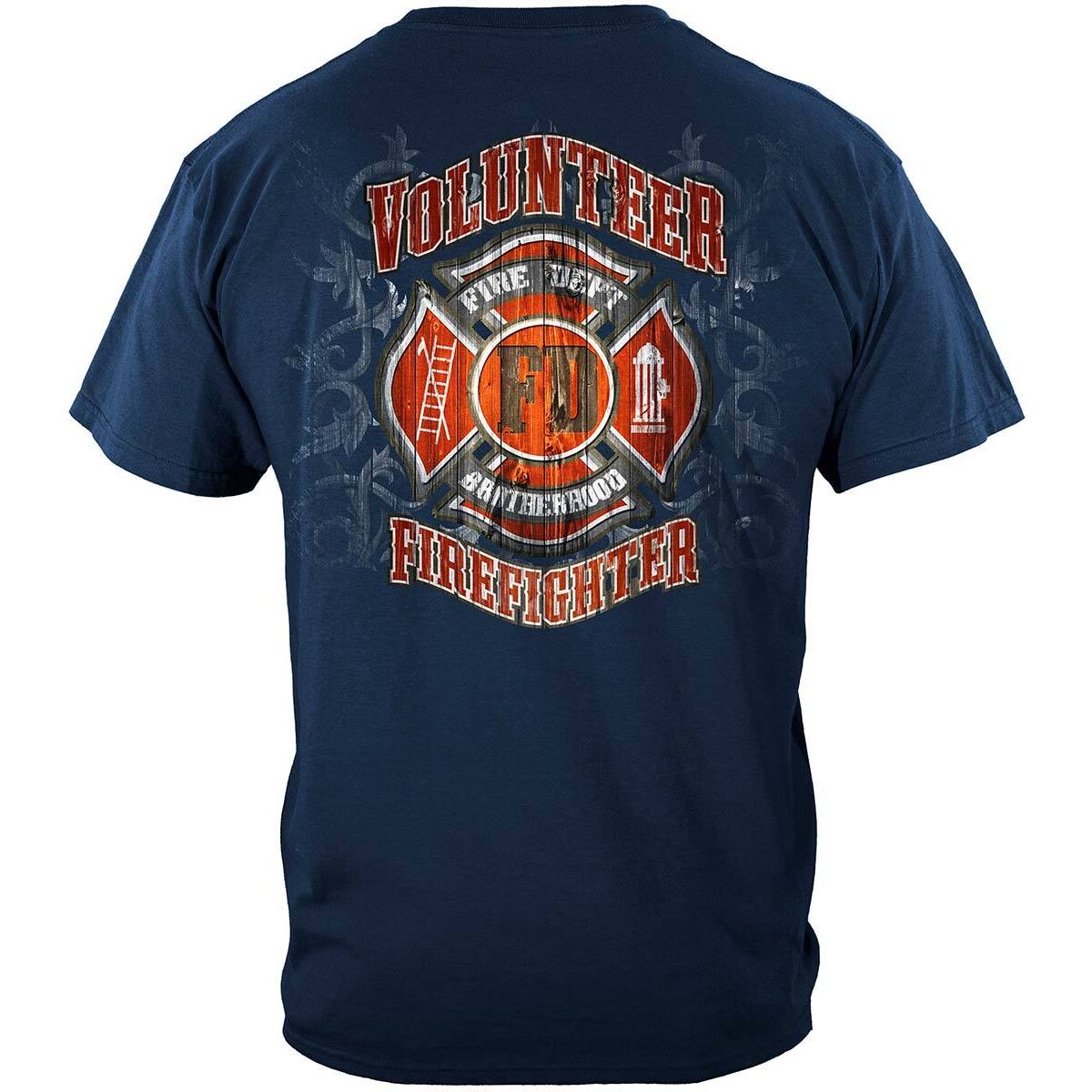 Faded Planks Volunteer Firefighter T-Shirt - Blue