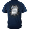 Policeman's Chrome Badge and Policeman's Prayer Blue T-Shirt