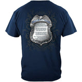 Policeman's Chrome Badge and Policeman's Prayer Blue T-Shirt