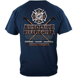 Absolute Firefighter Blue Print Navy T-Shirt