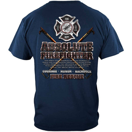 Absolute Firefighter Blue Print Navy T-Shirt