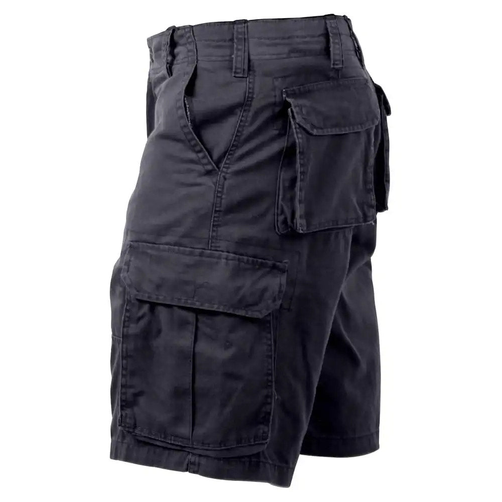 パンツ 1PIU1UGUALE3 BLACK MILITARY CARGO SHORTS Vintage Black Military Style Cargo Shorts