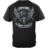 Steel Fire Wings Firefighter T-Shirt - Foil Stamp Black